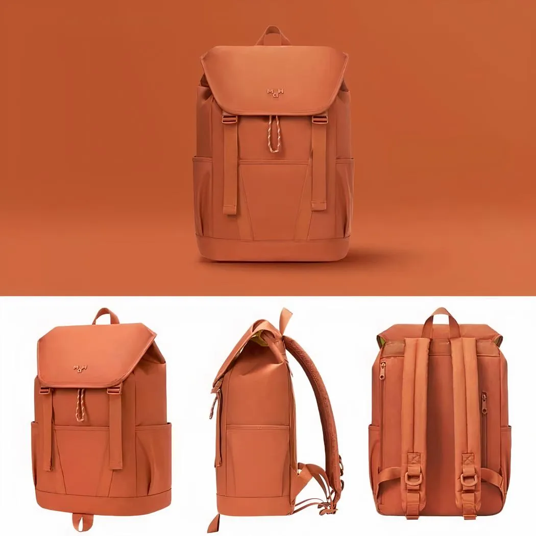 Mochila impermeable ergonómica de gran capacidad naranja - Imagen 3