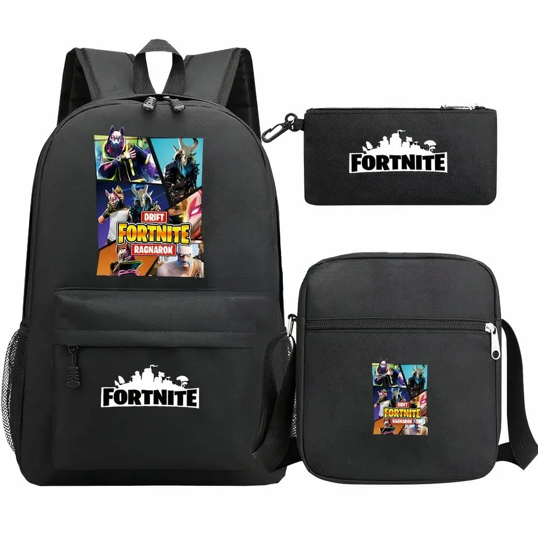 Juego de 3 piezas de mochila negra Fortnite - Imagen 5