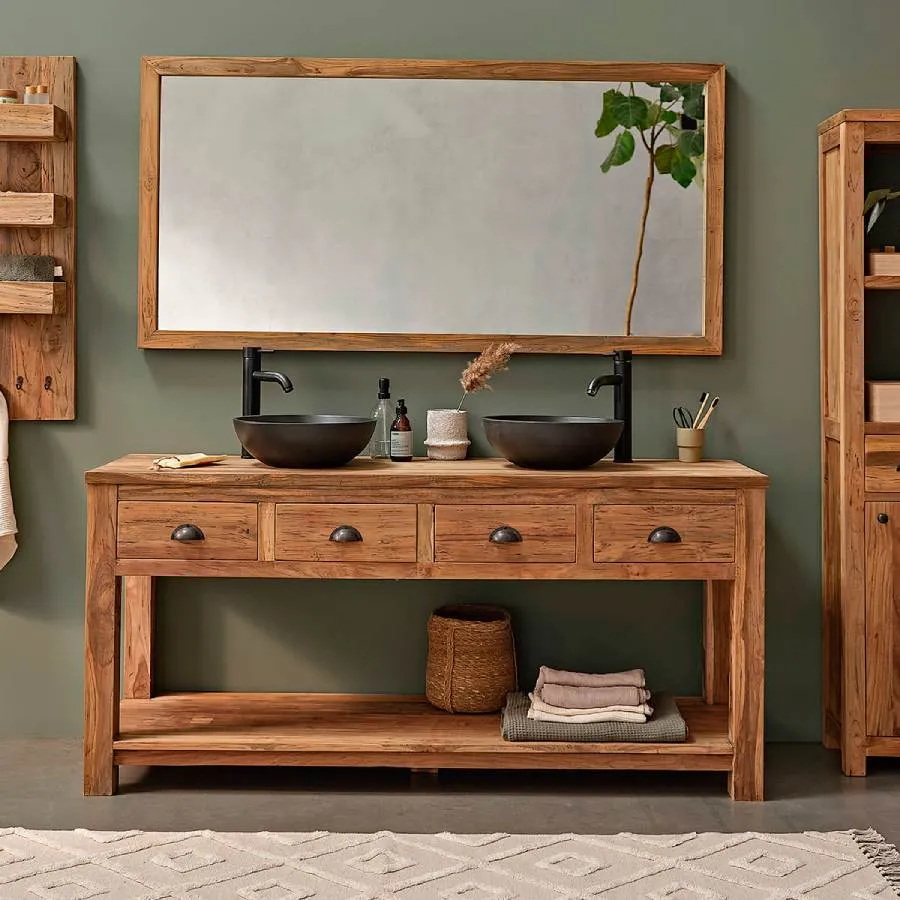 Meuble sous vasque Austin en teck Berah Getah - Imagen 2