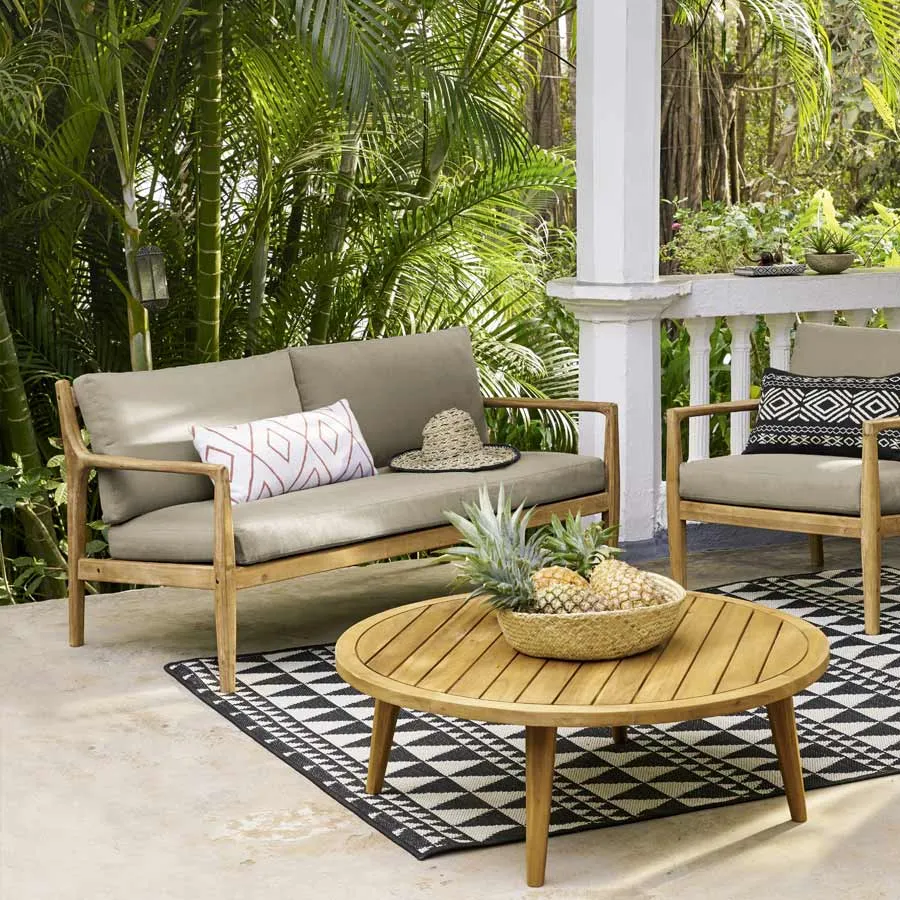 Sofá de jardín Indiana Madera de acacia Maisons du Monde - Imagen 4